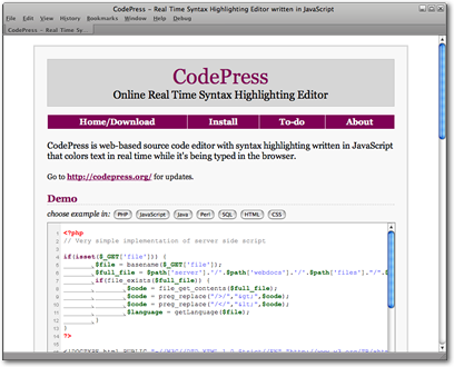 CodePress in Safari