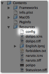 [画像]Contents/Resources/ 内に config ファイルがあります。